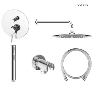 Zestaw Oltens Molle bateria podtynkowa z deszczownicą 30 cm Sondera i kompletem prysznicowym Ume chrom 36600100