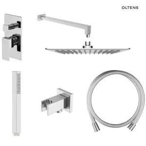 Zestaw Oltens Gota bateria podtynkowa z deszczownicą 30 cm Sondera (S) i kompletem prysznicowym Sog chrom 36601100