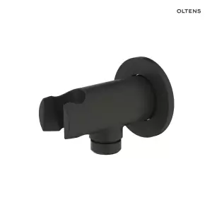 Oltens Hvita przyłącze kątowe z uchwytem okrągłe czarny mat 39304300