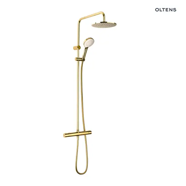 Oltens Atran zestaw prysznicowy z deszczownicą złoty 36500800