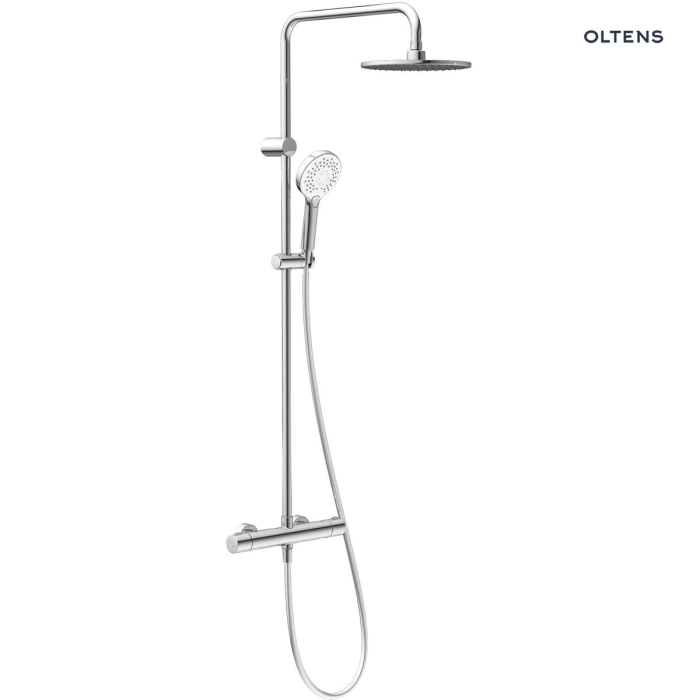 Oltens Atran zestaw prysznicowy termostatyczny z deszczownicą okrągłą chrom 36500100