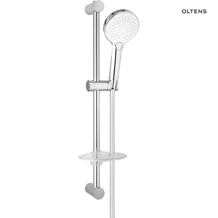Oltens Driva EasyClick Alling 60 zestaw prysznicowy z mydelniczką chrom/biały 36004110