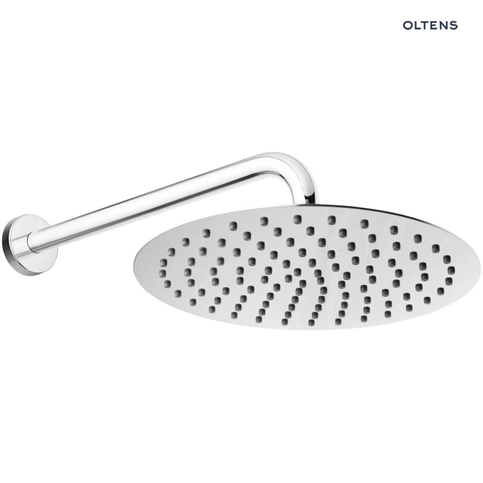 Oltens Vindel Lagan deszczownica 25 cm okrągła z ramieniem ściennym chrom 36012100