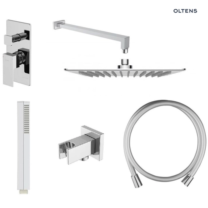 Zestaw Oltens Gota bateria podtynkowa z deszczownicą 30 cm Sondera (S) i kompletem prysznicowym Sog chrom 36601100