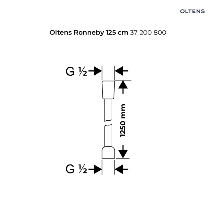 Oltens Ronneby wąż prysznicowy 125 cm złoty połysk 37200800