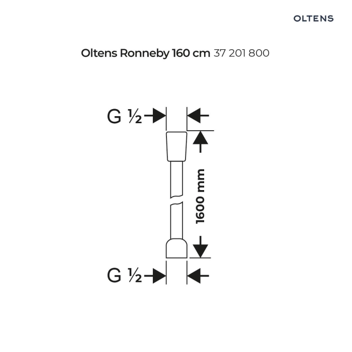 Oltens Ronneby wąż prysznicowy 160 cm złoty połysk 37201800