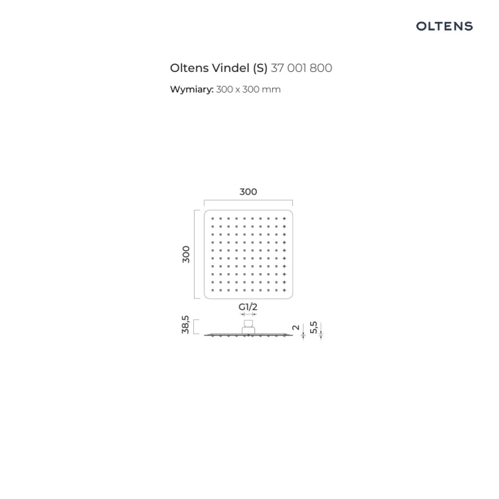 Oltens Ume słuchawka prysznicowa złoty połysk 37102800