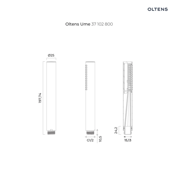 Oltens Ume słuchawka prysznicowa złoty połysk 37102800