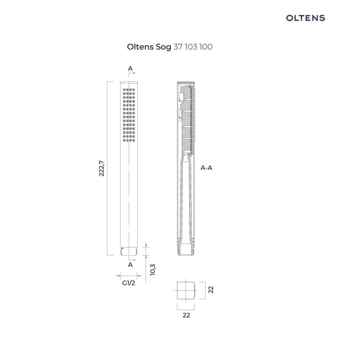 Oltens Sog słuchawka prysznicowa chrom 37103100