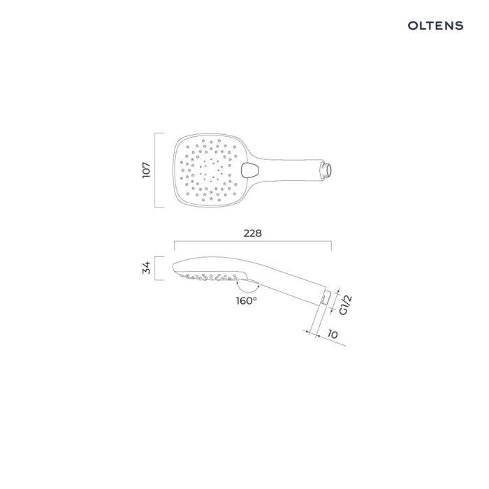 Oltens Driva EasyClick (S) słuchawka prysznicowa złoty połysk/biały 37105800