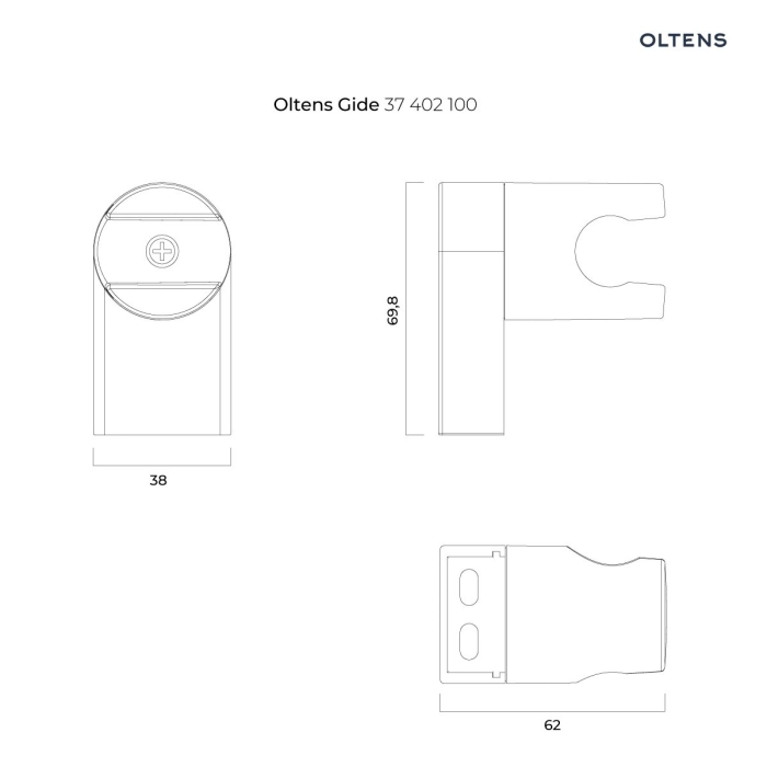 Oltens Gide uchwyt prysznicowy z regulacją chrom 37402100
