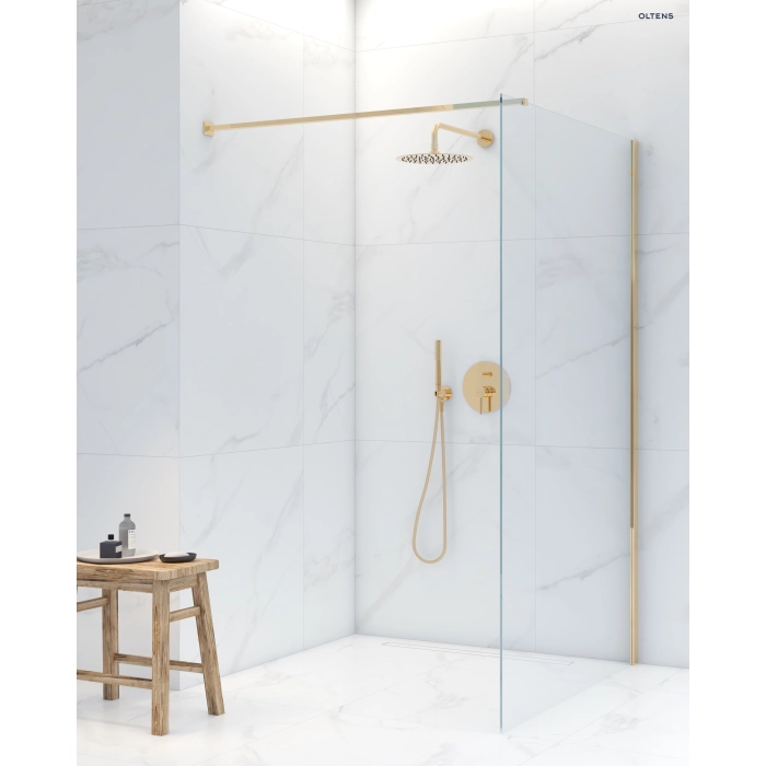 Oltens Lagan ramię deszczownicy 40 cm okrągłe złoty połysk 39400800