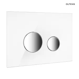 Oltens Lule przycisk spłukujący do WC szklany biały/chrom 57201010