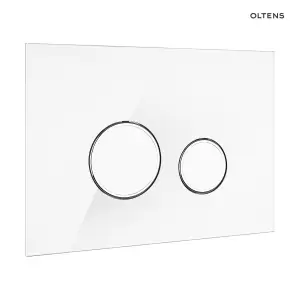 Oltens Lule przycisk spłukujący do WC szklany biały/chrom/biały 57201000