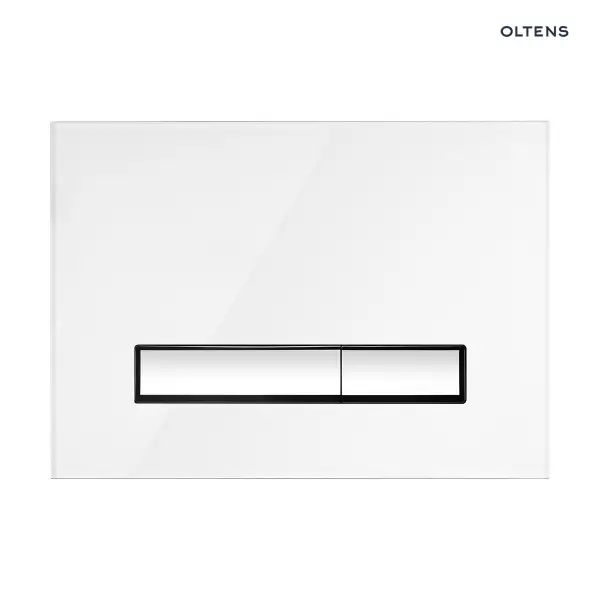 Oltens Torne przycisk spłukujący do WC szklany biały/chrom 57200010