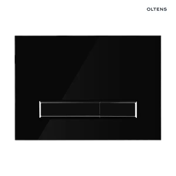 Oltens Torne przycisk spłukujący do WC szklany czarny/chrom/czarny 57200300