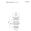Oltens Jelsa korek do UMYWALKI klik klak okrągły z przelewem G 1 1/4 chrom 05103100