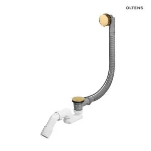 Oltens Oster syfon wannowy automatyczny z pokrętłem złoty połysk 03001800