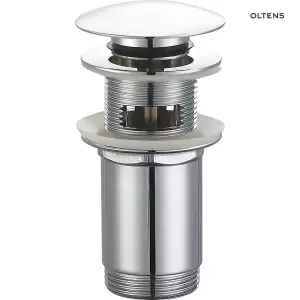 Oltens Halsa korek do UMYWALKI klik klak okrągły z przelewem G1 1/4 chrom 05101100