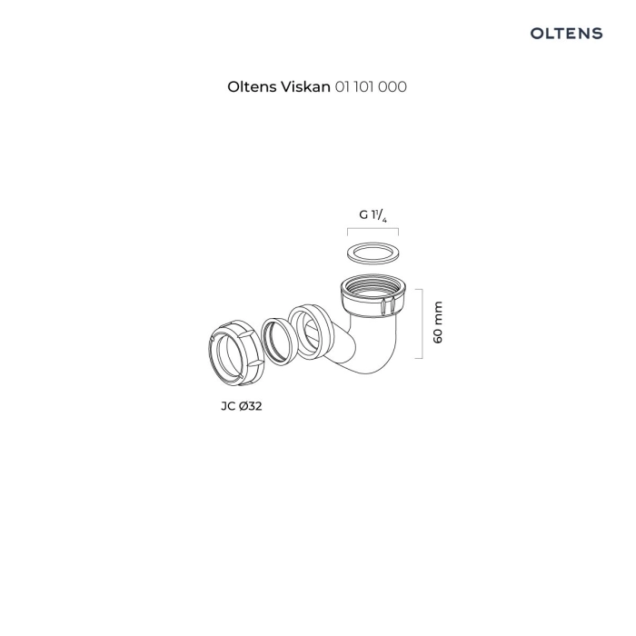 Oltens Viskan syfon bidetowy plastikowy 01101000