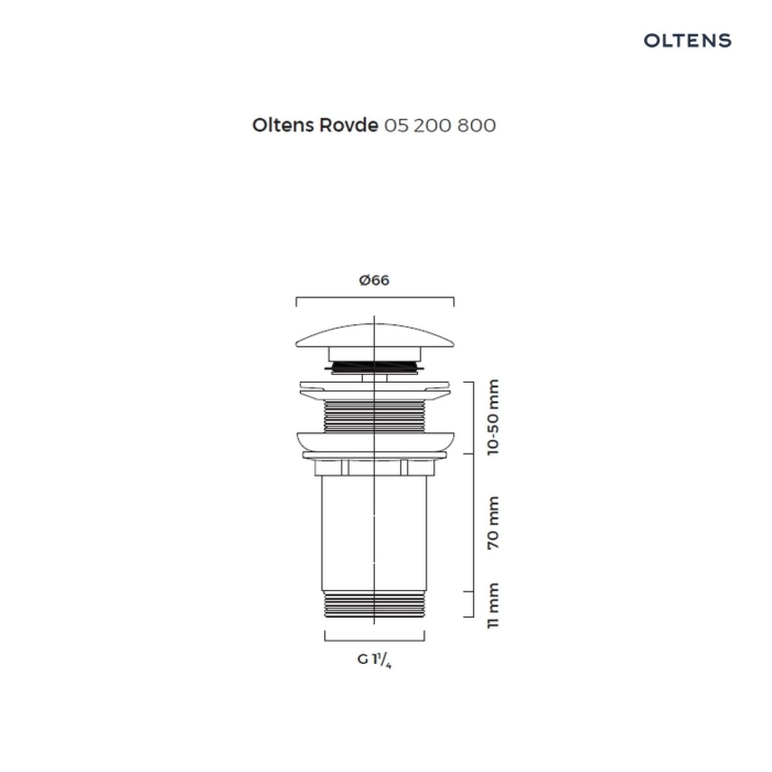 Oltens Hervik syfon umywalkowy mosiężny okrągły złoty 02600800