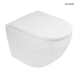 Zestaw Oltens Hamnes miska WC wisząca PureRim z powłoką SmartClean z deską wolnoopadającą 42514000