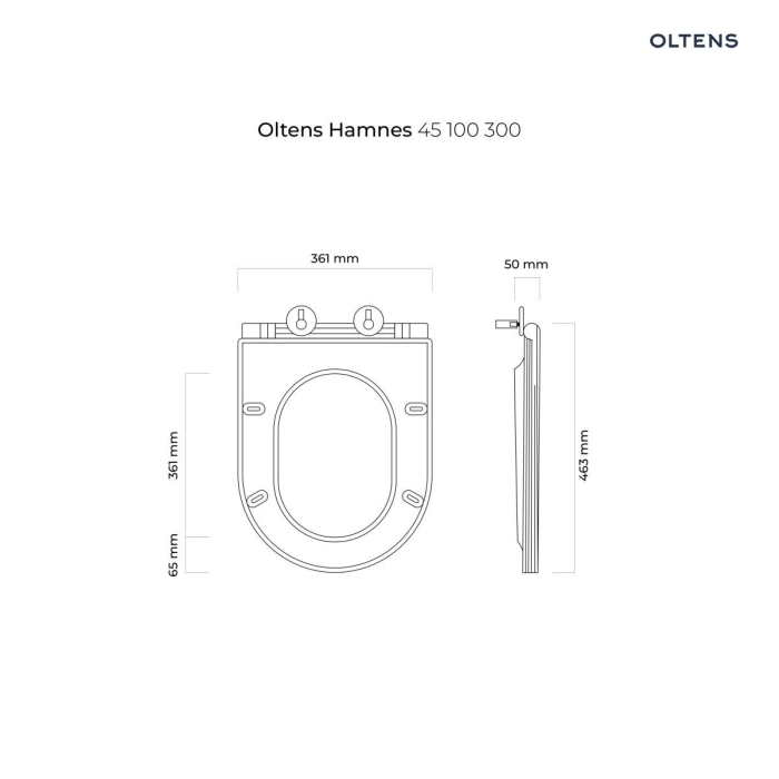 Oltens Hamnes deska sedesowa twarda wolnoopadająca czarny mat 45100300