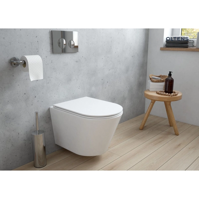 Oltens Jog miska WC wisząca PureRim z powłoką SmartClean biała 42501000
