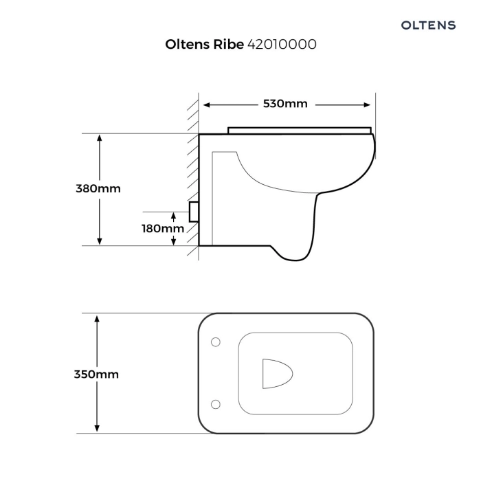 Oltens Ribe miska WC wisząca PureRim z deską wolnoopadającą Slim biała 42011000