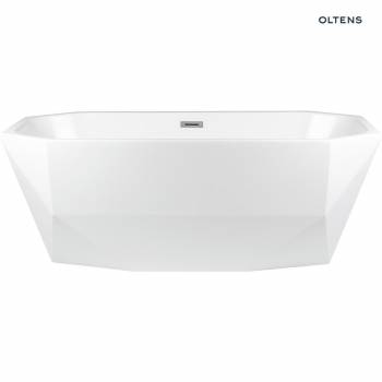 Oltens Stygg wanna wolnostojąca 160x73 cm owalna akrylowa biały połysk 12005000