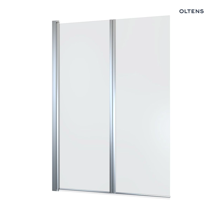 Oltens Fulla parawan nawannowy 2-częściowy 98x140 cm chrom/szkło przezroczyste 23204100