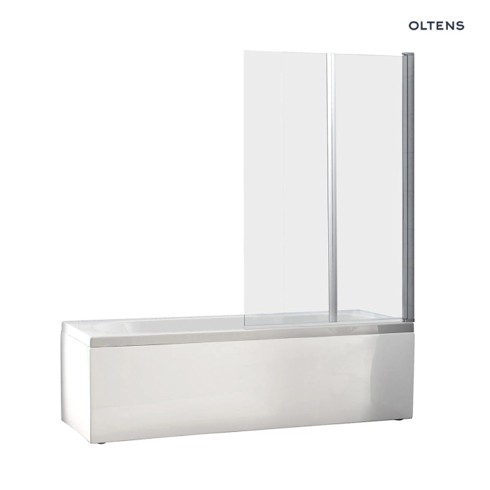 Oltens Fulla parawan nawannowy 2-częściowy 98x140 cm chrom/szkło przezroczyste 23204100