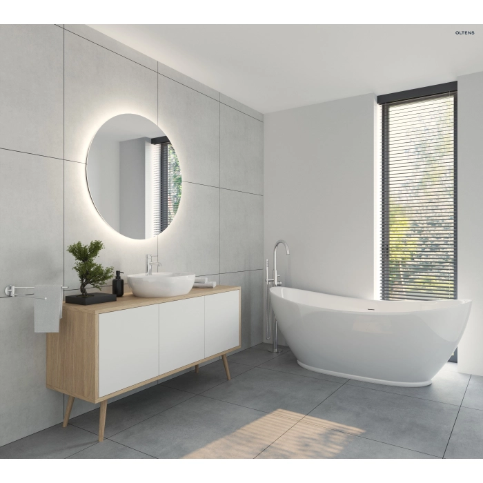 Oltens Hamnes Thin umywalka 62x42 cm nablatowa owalna z powłoką SmartClean biała 41814000