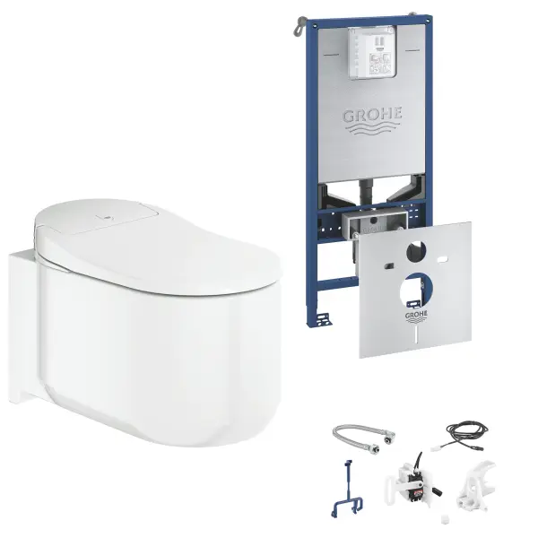 Grohe Sensia arena zestaw toaleta myjąca + stelaż Rapid slx + zestaw do spłukiwania automatycznego biel alpejska 39598000+39354SH1+46944001