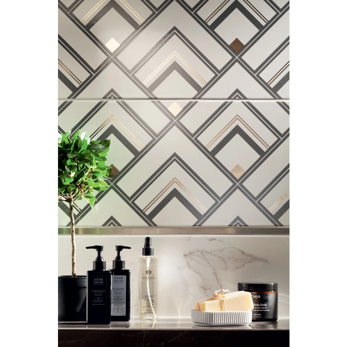 Tubądzin Domino Płytka ścienna Bonella white STR 30,8x60,8