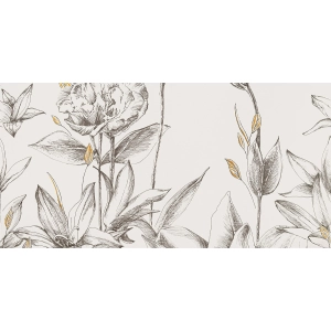 Tubądzin Domino Obraz gresowy element 3 Velo bianco flowers 119,8x59,8x0,8