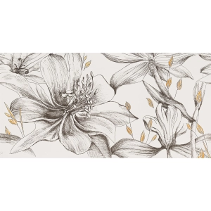 Tubądzin Domino Obraz gresowy element 1 Velo bianco flowers 119,8x59,8x0,8