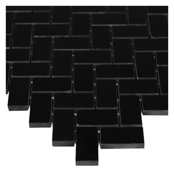 Dunin Pure Black Herringbone 48 Mozaika 28,5x30,5