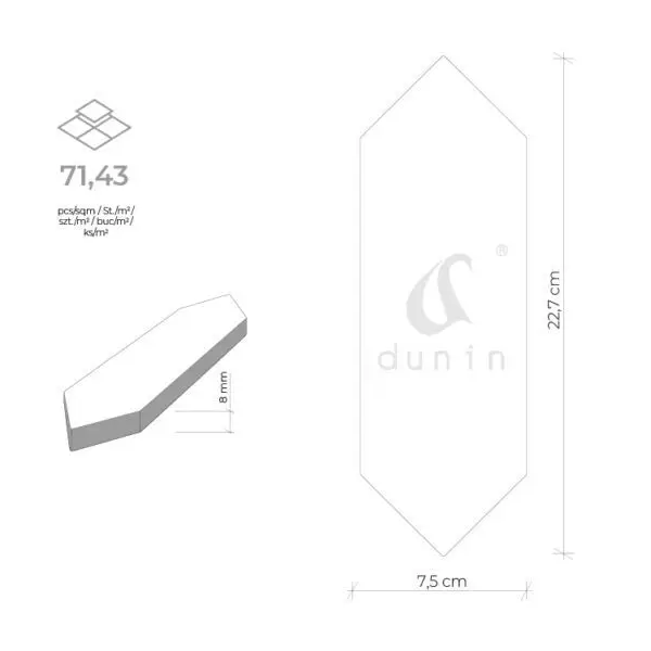 Dunin Tritone Black 02 matt Płytka 7,5x22,7