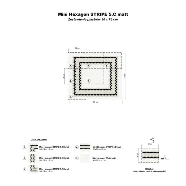 Dunin Mini Hexagon Stripe 5.3.C matt Mozaikia 26x30