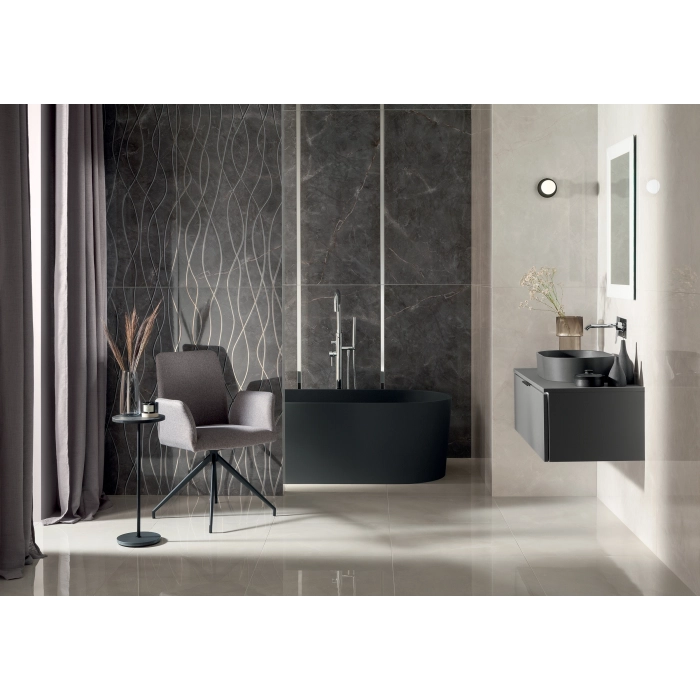 Tubądzin Domino Płytka ścienna Visine grey GLOSS 59,8x119,8
