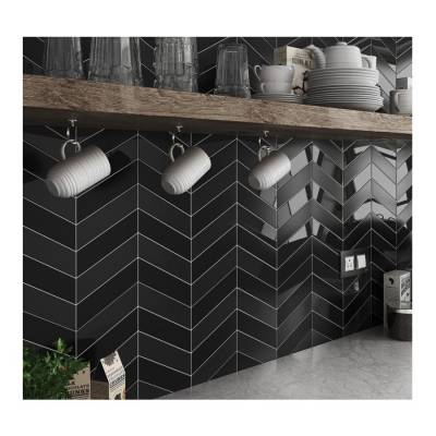 Equipe Chevron Wall Black Matt Left 18,6x5,2